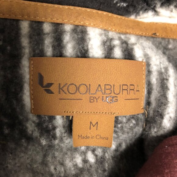 Koolaburra By UGG Sherpa Pullover Jacket Womens Size Medium Black White Shirt - Picture 6 of 9